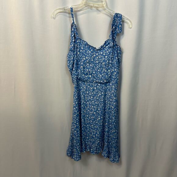 Fisherman's Daughter Blue Floral Tie Strap Bodice Style Mini Dress Small NWT New - Picture 1 of 8